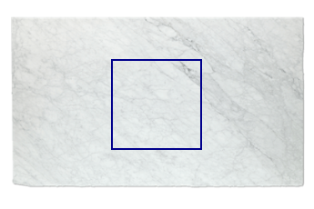Gesägte Platte aus Bianco Carrara Marmor nach Mass für Wohnzimmer oder Eingang 100x100 cm