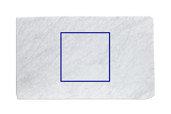 Plaat op maat van Bianco Carrara marmer op maat voor woonkamer of entree 100x100 cm
