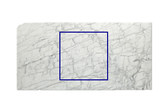 Gesägte Platte aus Calacatta Zeta Marmor nach Mass für Badezimmer 100x100 cm