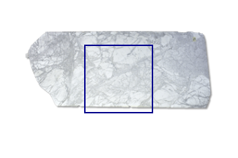 Gesägte Platte aus Calacatta Belgia Marmor nach Mass für Wohnzimmer oder Eingang 100x100 cm