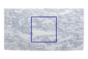 Plaat op maat van Calacatta Blue marmer op maat voor woonkamer of entree 100x100 cm