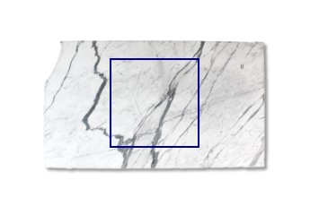 Cut to size slab made of Statuario Venato marble cut to size for living or entrance hall 100x100 cm