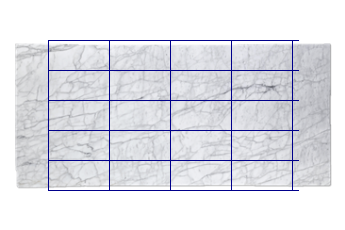 Dalles 61x30.5 cm de Calacatta Zeta marbre sur mesure pour salle de bains