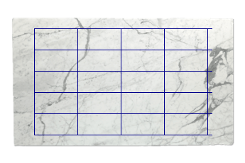 Tiles 61x30.5 cm made of Statuario Venato marble cut to size for kitchen