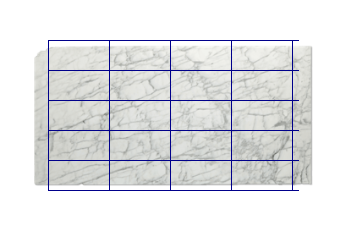 Tiles 61x30.5 cm made of Calacatta Zeta marble cut to size for living or entrance hall