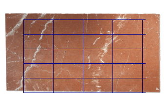 Dalles 61x30.5 cm de Rouge Alicante marbre sur mesure pour salle de bains
