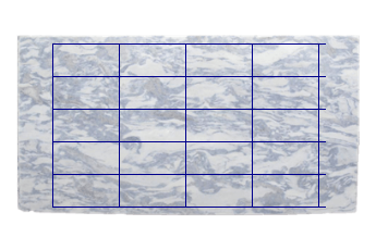 Tegels 61x30.5 cm van Calacatta Blue marmer op maat voor keuken