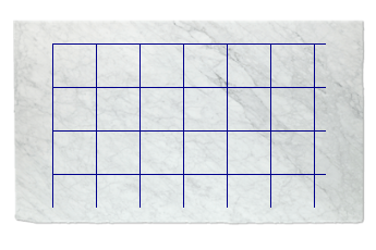 Pavimenti 40x40 cm di Bianco Carrara marmo su misura per cucina