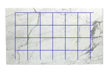 Tiles 40x40 cm made of Statuario Venato marble cut to size for kitchen