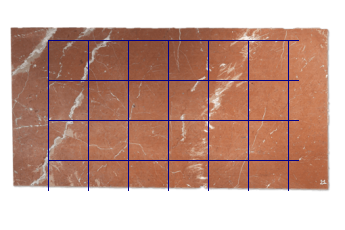 Tegels 40x40 cm van Rojo Alicante marmer op maat voor woonkamer of entree