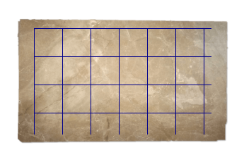 Tiles 40x40 cm made of Emperador Light marble cut to size for kitchen