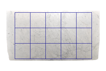 Tiles 50x50 cm made of Statuarietto Venato marble cut to size for kitchen