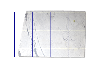 Dalles 60x60 cm de Statuarietto Venato marbre sur mesure pour salon ou entrée