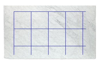 Tiles 60x60 cm made of Bianco Carrara marble cut to size for bathroom