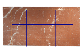 Dalles 60x60 cm de Rouge Alicante marbre sur mesure pour sols