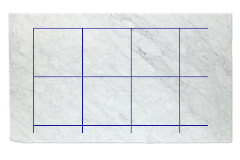 Dalles 70x70 cm de Blanc Carrare marbre sur mesure pour salon ou entrée