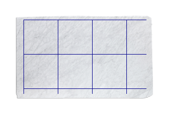 Pavimenti 70x70 cm di Bianco Carrara marmo su misura per cucina