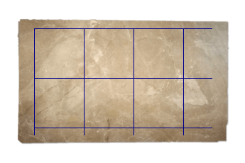 Tiles 70x70 cm made of Emperador Light marble cut to size for kitchen