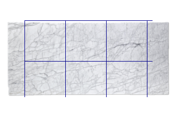 Dalles 80x80 cm de Calacatta Zeta marbre sur mesure pour revêtement mural