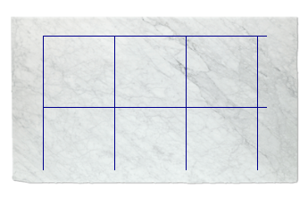 Tegels 80x80 cm van Bianco Carrara marmer op maat voor keuken