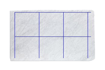 Dalles 80x80 cm de Blanc Carrare marbre sur mesure pour cuisine
