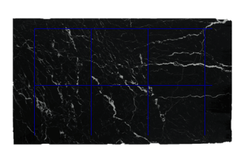 Dalles 80x80 cm de Noir Marquina marbre sur mesure pour cuisine