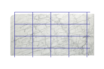Pavimenti 60x40 cm di Calacatta Zeta marmo su misura per cucina
