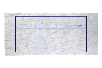 Dalles 80x40 cm de Calacatta Zeta marbre sur mesure pour cuisine