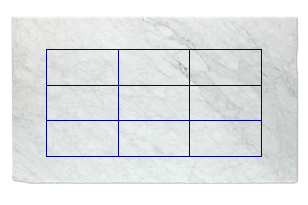 Tegels 80x40 cm van Bianco Carrara marmer op maat voor woonkamer of entree