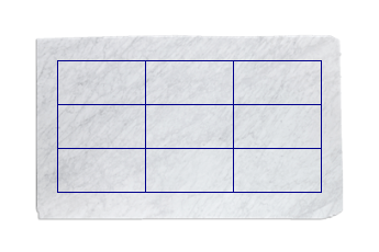 Tegels 80x40 cm van Bianco Carrara marmer op maat voor woonkamer of entree