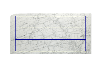 Tiles 80x40 cm made of Calacatta Zeta marble cut to size for bathroom