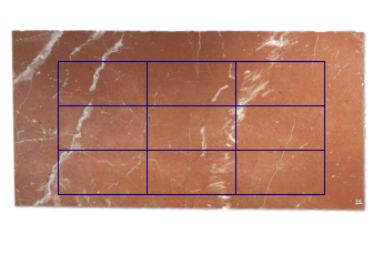 Dalles 80x40 cm de Rouge Alicante marbre sur mesure pour revêtement mural