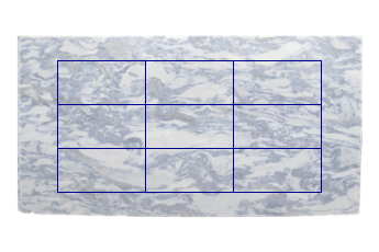 Tegels 80x40 cm van Calacatta Blue marmer op maat voor vloeren