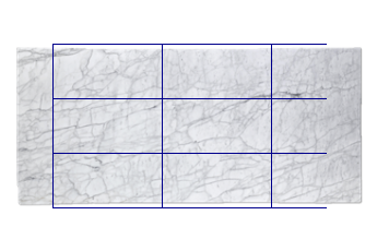 Dalles 100x50 cm de Calacatta Zeta marbre sur mesure pour sols