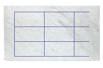 Dalles 100x50 cm de Blanc Carrare marbre sur mesure pour salle de bains