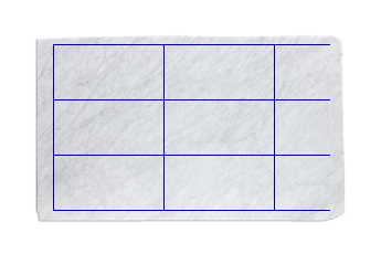 Tegels 100x50 cm van Bianco Carrara marmer op maat voor woonkamer of entree