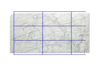 Pavimenti 100x50 cm di Calacatta Zeta marmo su misura per cucina