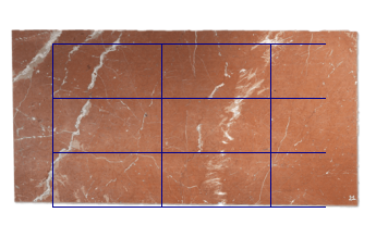 Dalles 100x50 cm de Rouge Alicante marbre sur mesure pour salle de bains