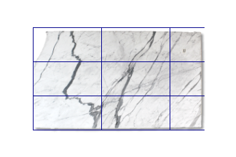 Tiles 100x50 cm made of Statuario Venato marble cut to size for kitchen