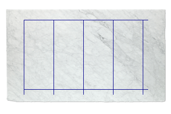 Lastrini 140x60 cm de Blanc Carrare marbre sur mesure pour salon ou entrée