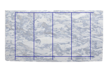 Lastrini 140x60 cm made of Calacatta Blue marble cut to size for living or entrance hall