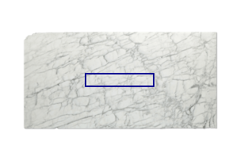Fenetre de Calacatta Zeta marbre sur mesure pour salon ou entrée 100x20 cm